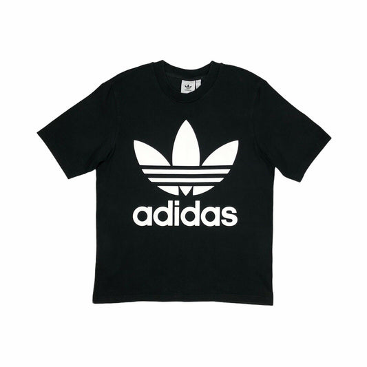 Adidas Boxy T-Shirt Black Trefoil Print Men’s Medium Graphic Print