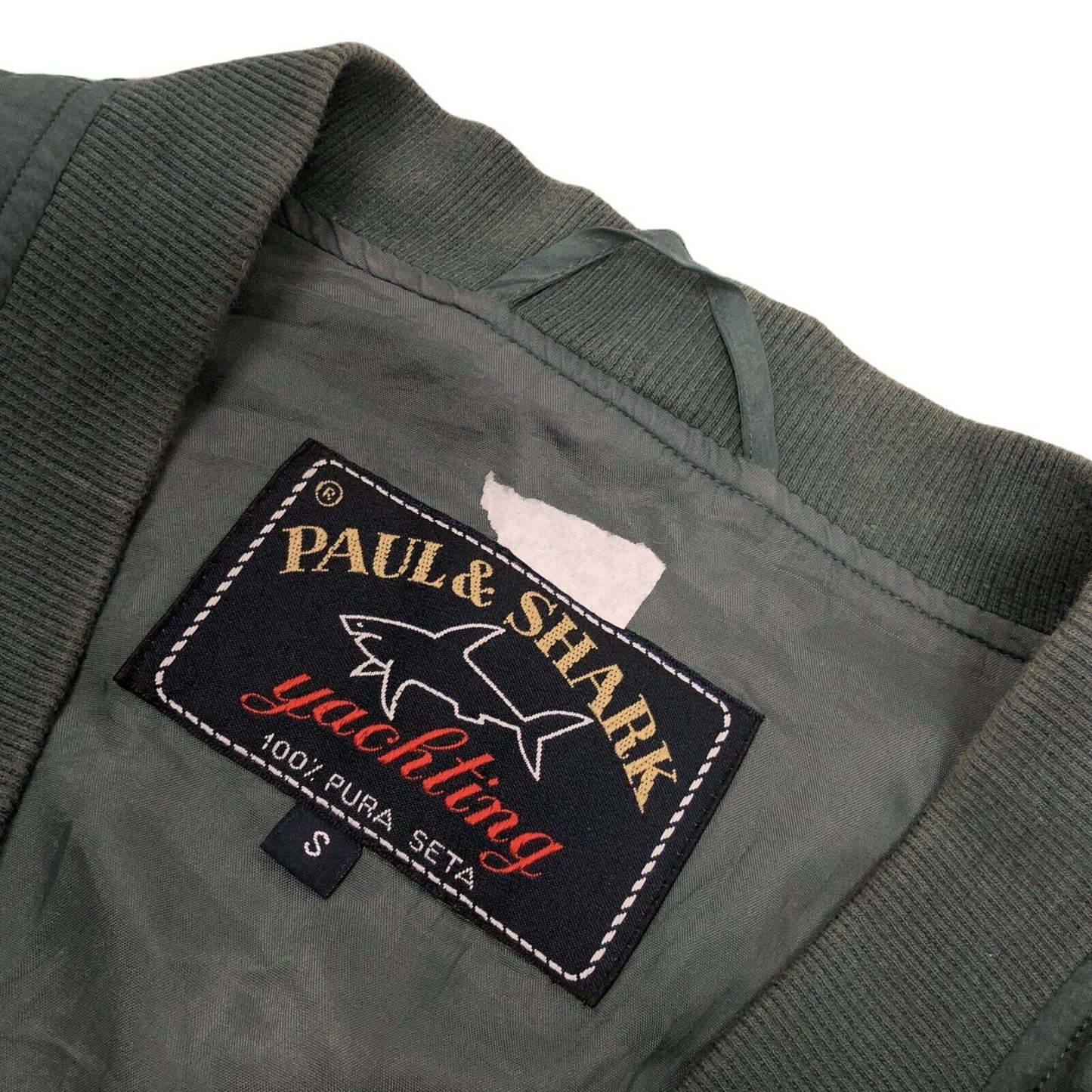 Vintage Paul And Shark Yachting Silk Jacket Mens Small Green