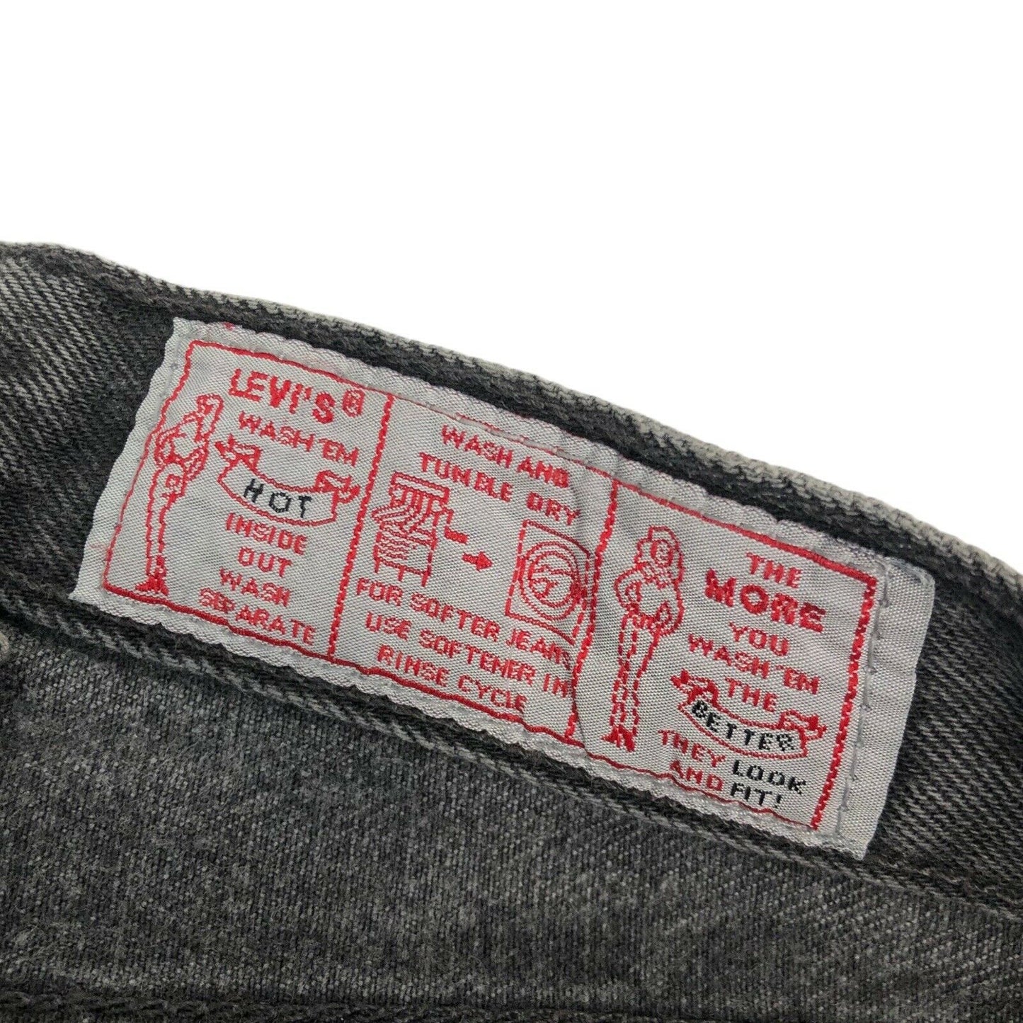 Vintage 80’s Levis 901 Jeans 28w 32l Straight Leg Grey Denim