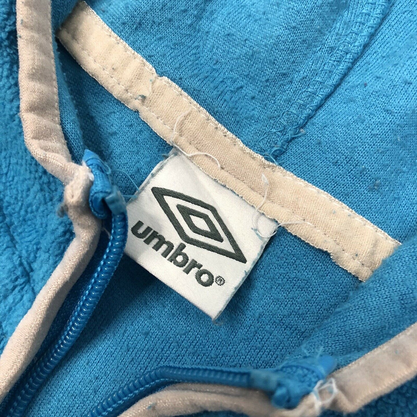 y2k Umbro Sports Hoodie Blue And Grey Womens Large With Pockets