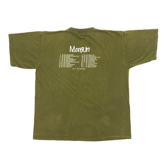 Vintage Mansun T-Shirt 1998-1999 European Tour Mens Large Olive Green Redwood