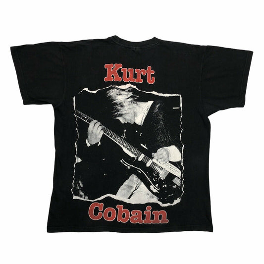 Vintage Kurt Cobain Black T-Shirt Mens Large 90’s Grunge Nirvana