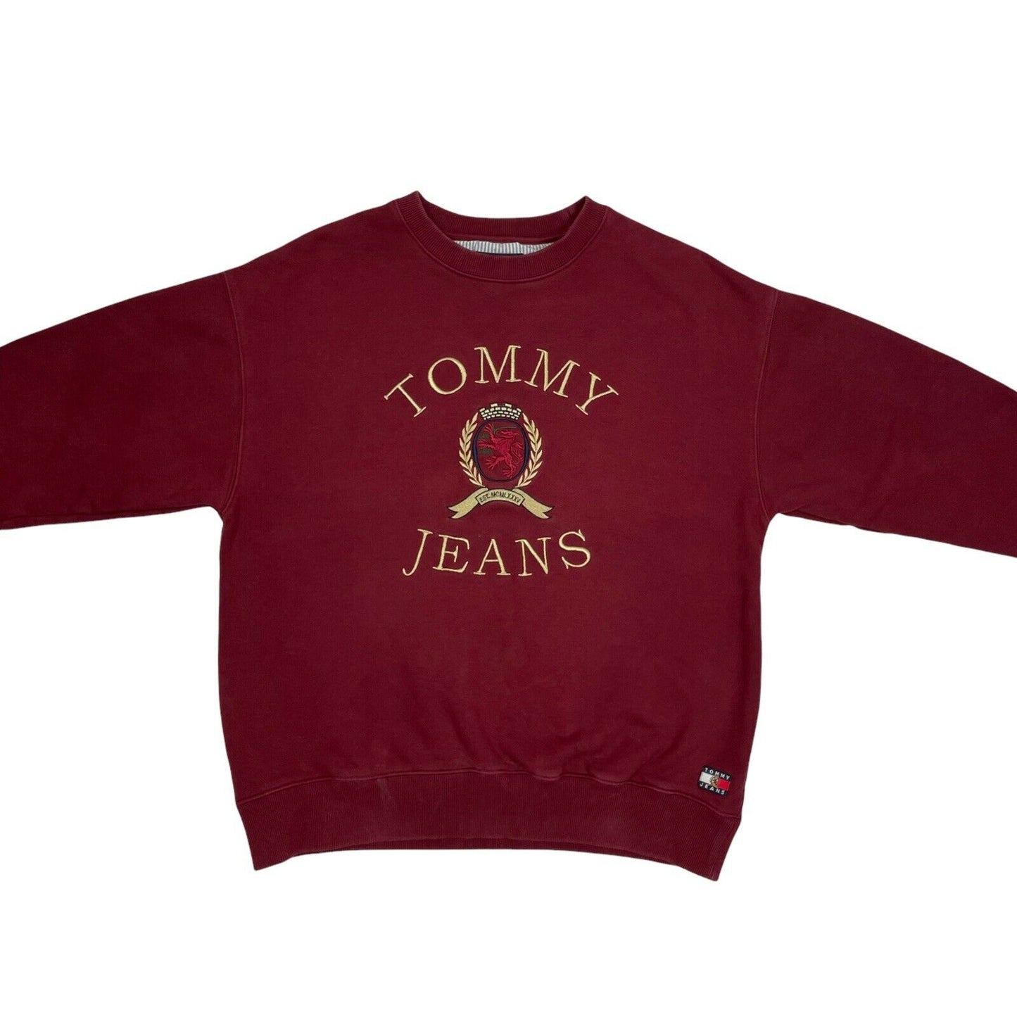 Tommy Jeans 6.0 Capsule Crest Jumper Men’s Medium Dark Red Embroidered 2018