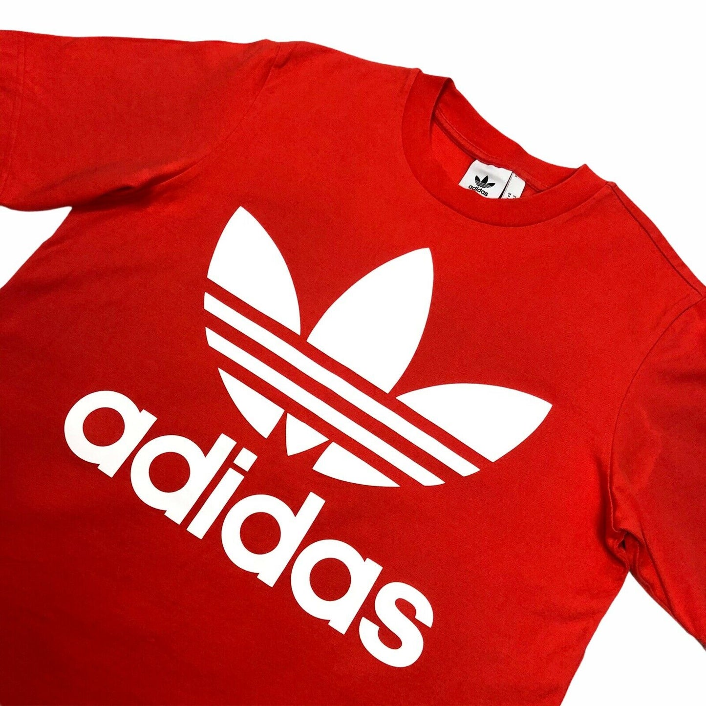 Adidas Boxy T-Shirt Red Trefoil Print Men’s Medium Graphic Print