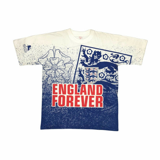 Vintage 90s Britannia Merchandising England Forever Three Lions Football TShirt