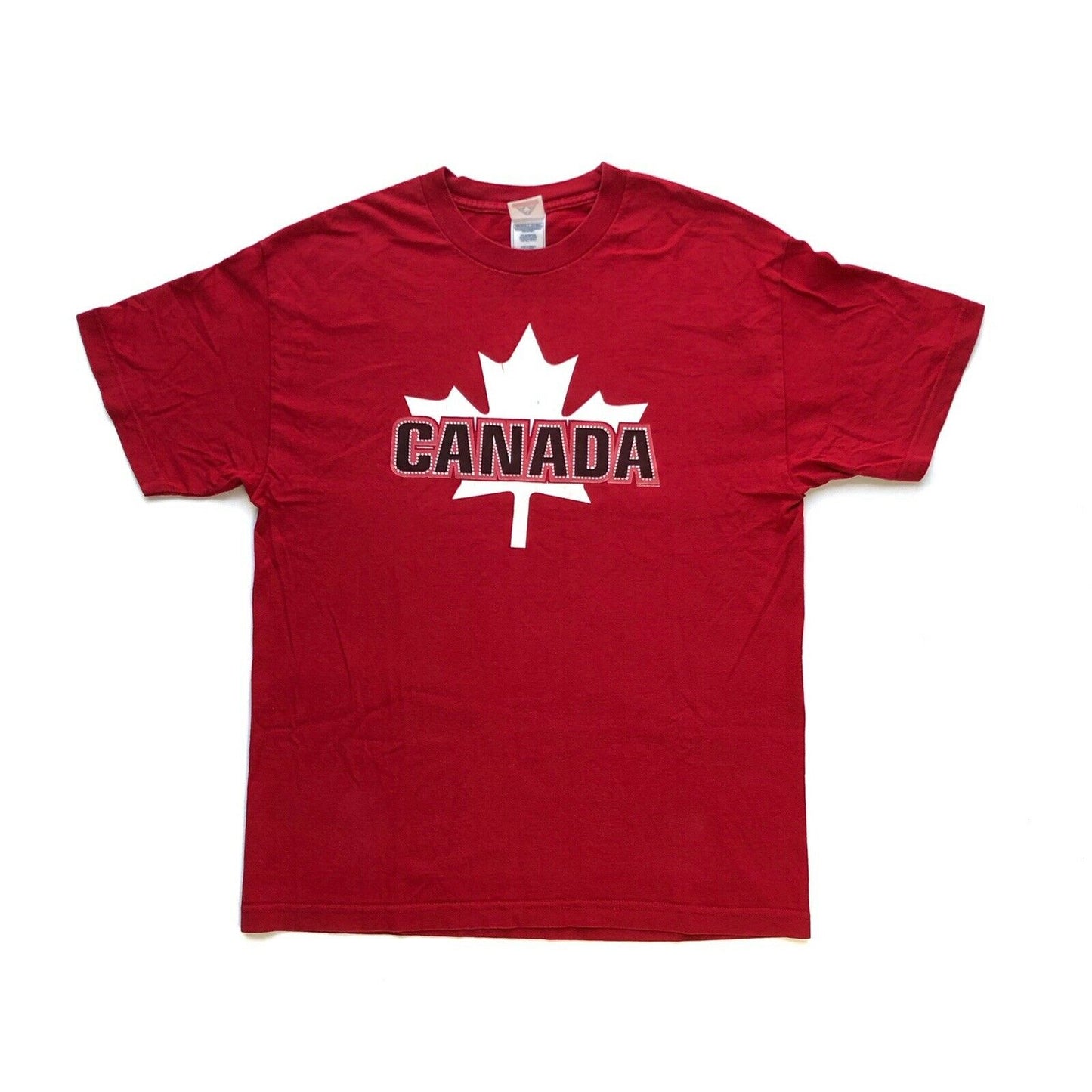 Vintage Canada Tourist T-Shirt Mens Large Graphic Print Red Alstyle