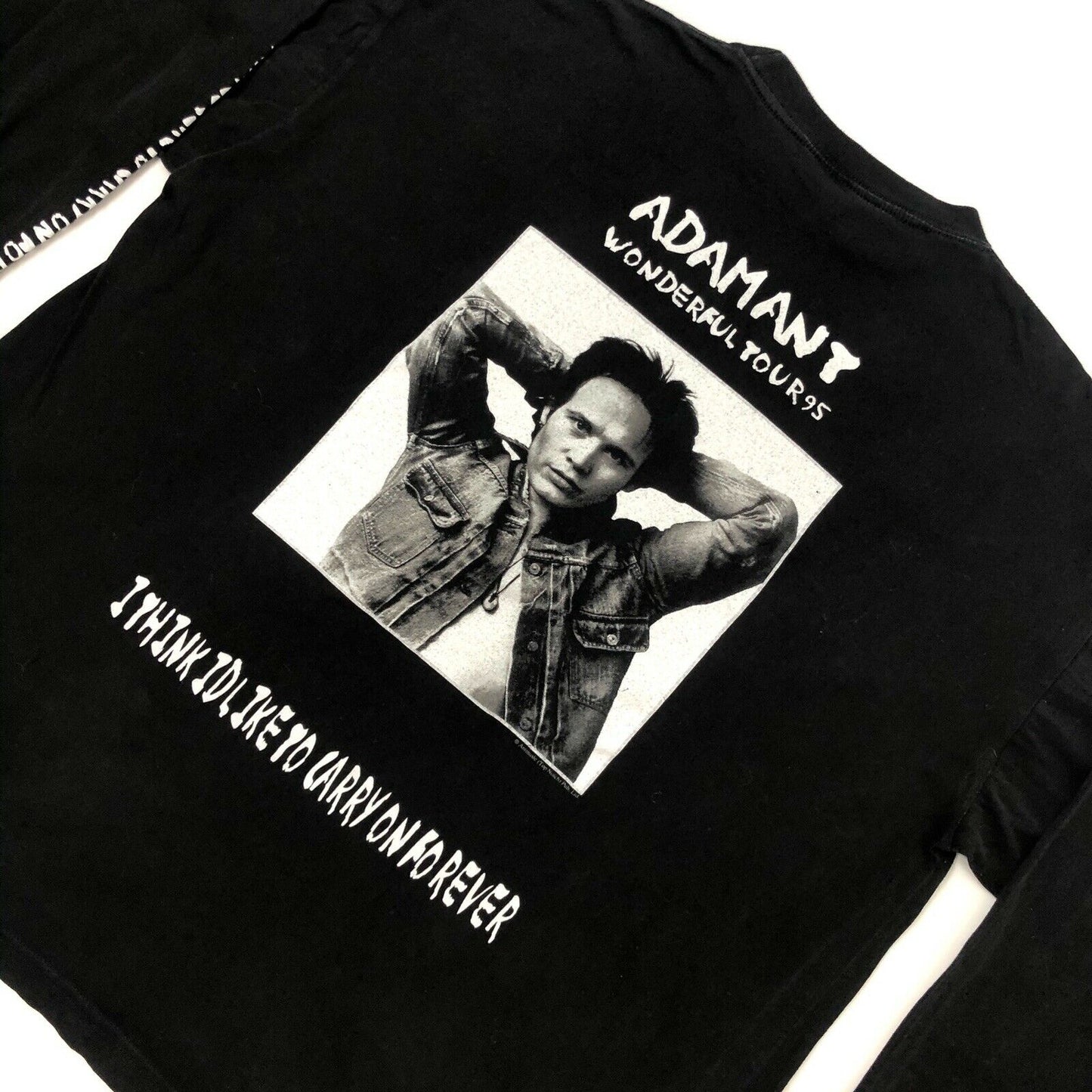 Vintage Adam Ant 1995 Wonderful Tour T-Shirt Mens XL Black Long Sleeve