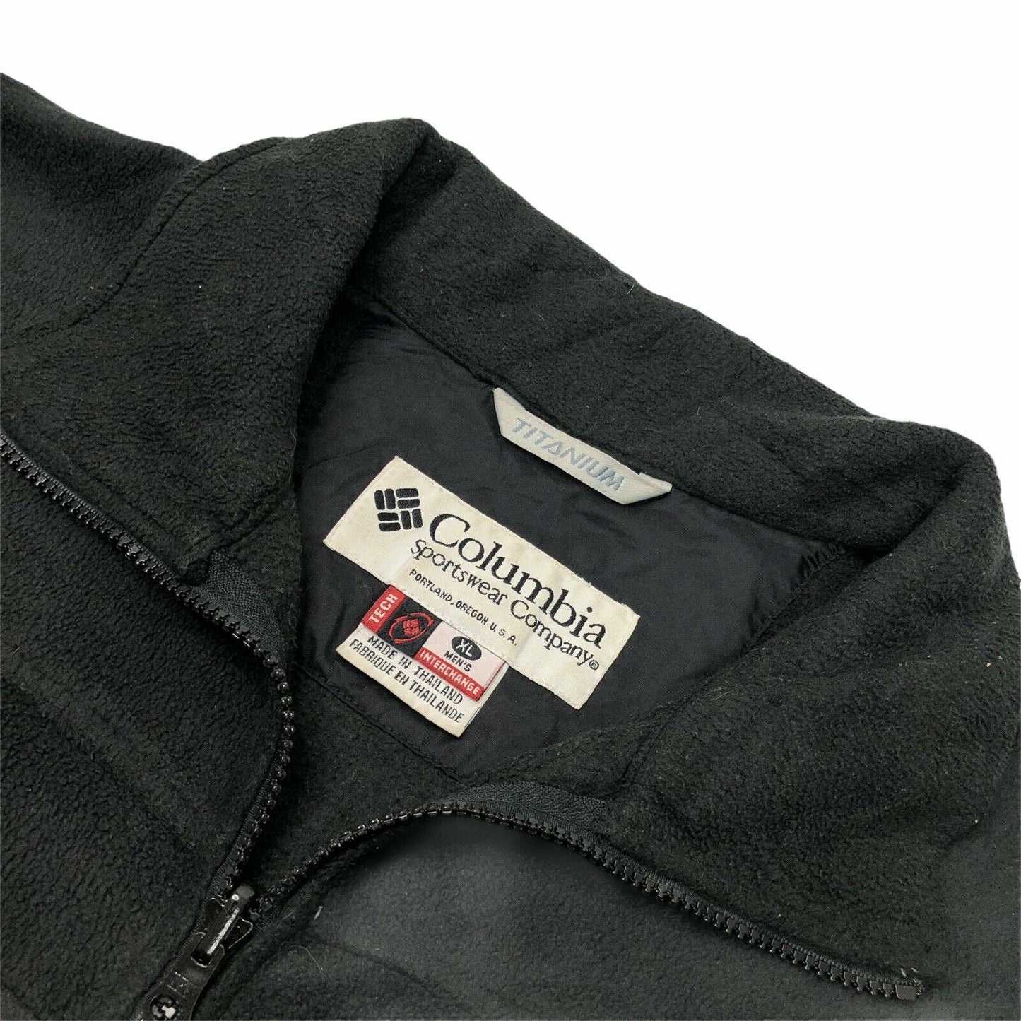 Vintage Columbia Sportswear Black Fleece Mens XL Embroidered With Pockets