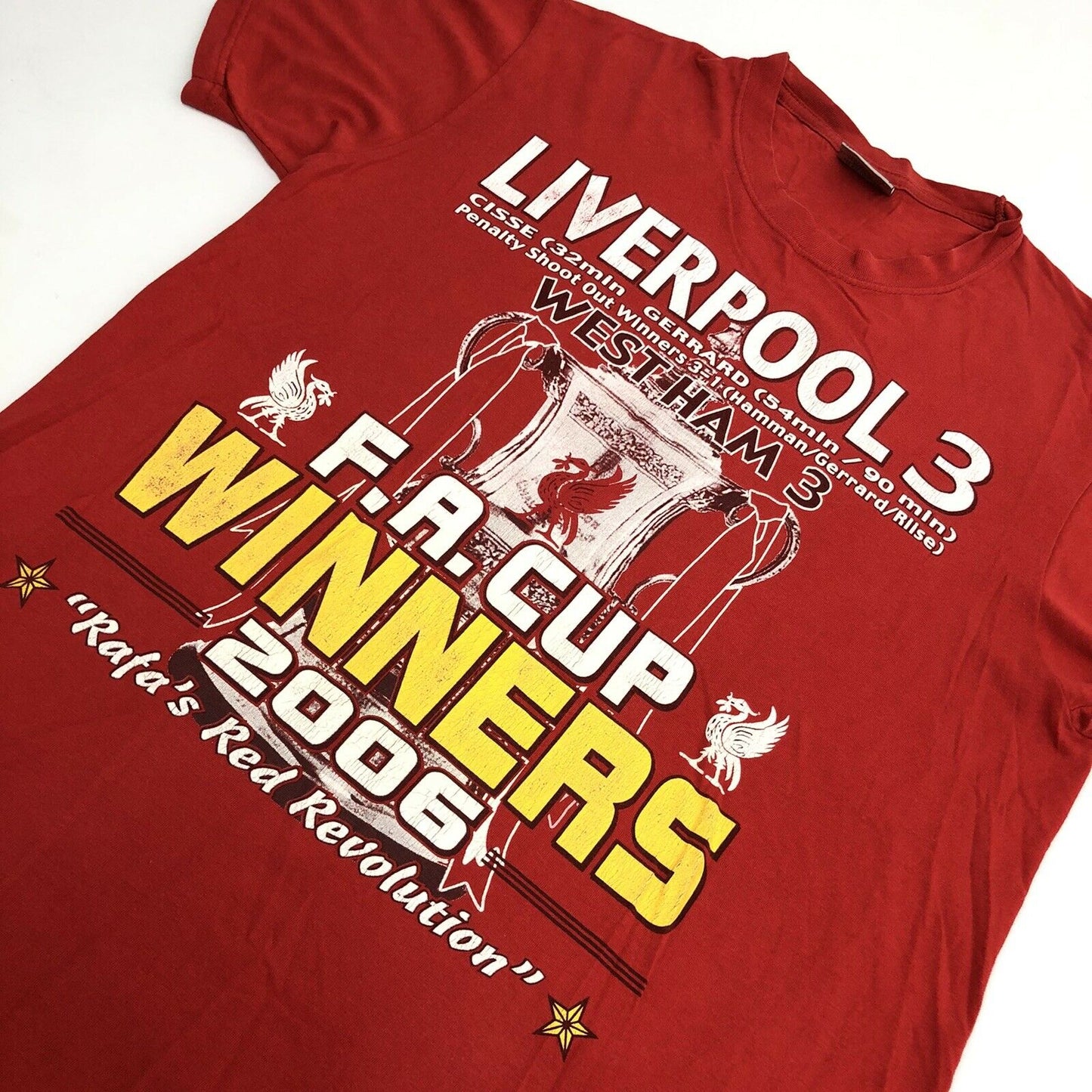 2006 Liverpool FA Cup T-Shirt Red Mens Small