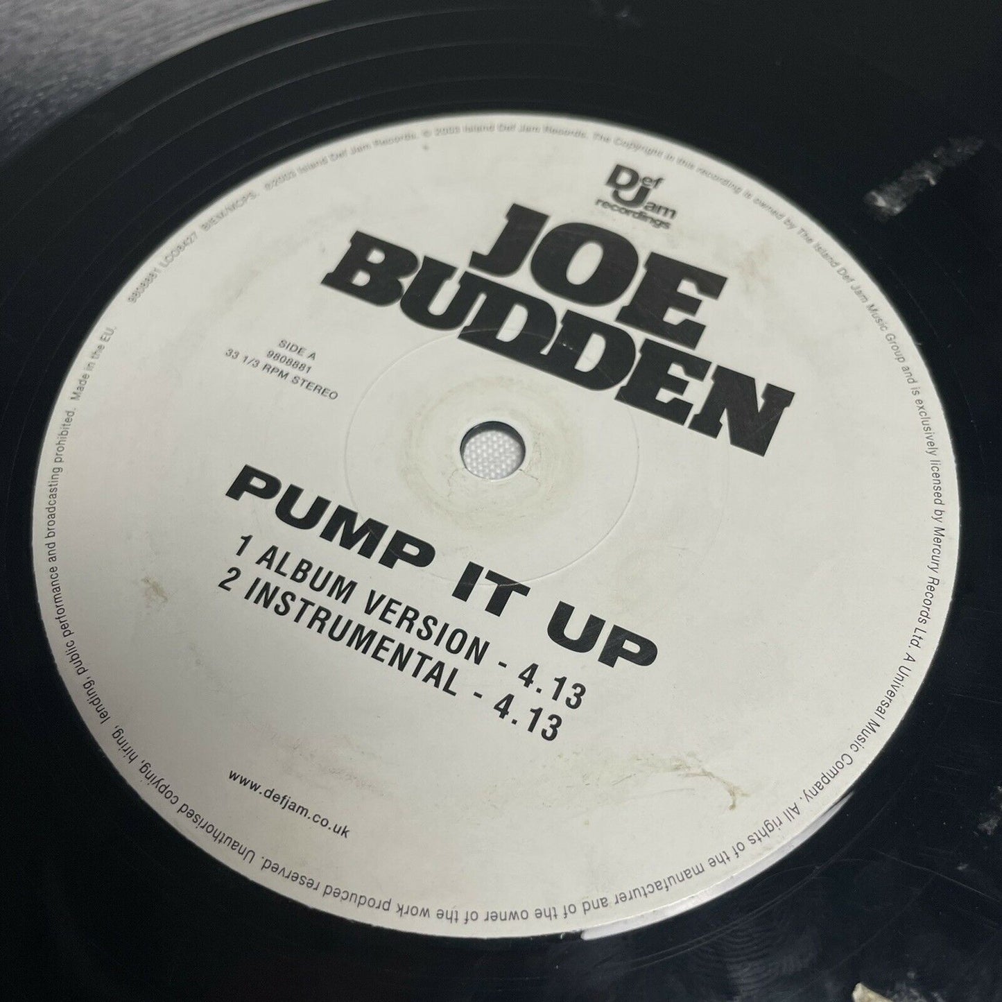 2001 Joe Burden Pump It Up Vinyl Single Featuring Bonus Tracks