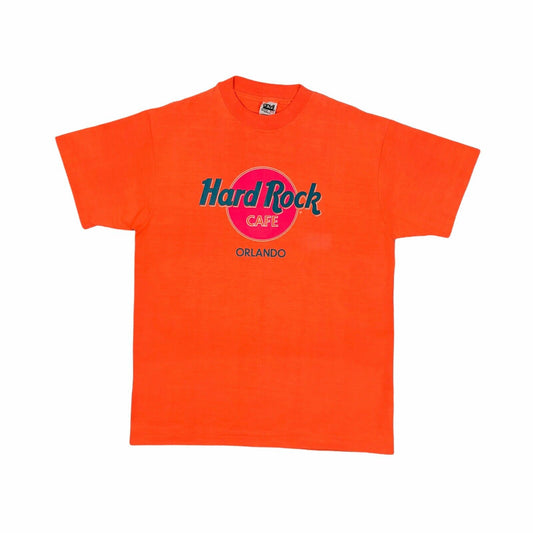 Vintage Hard Rock Cafe T-Shirt Orange Single Stitch Anvil Save The Planet