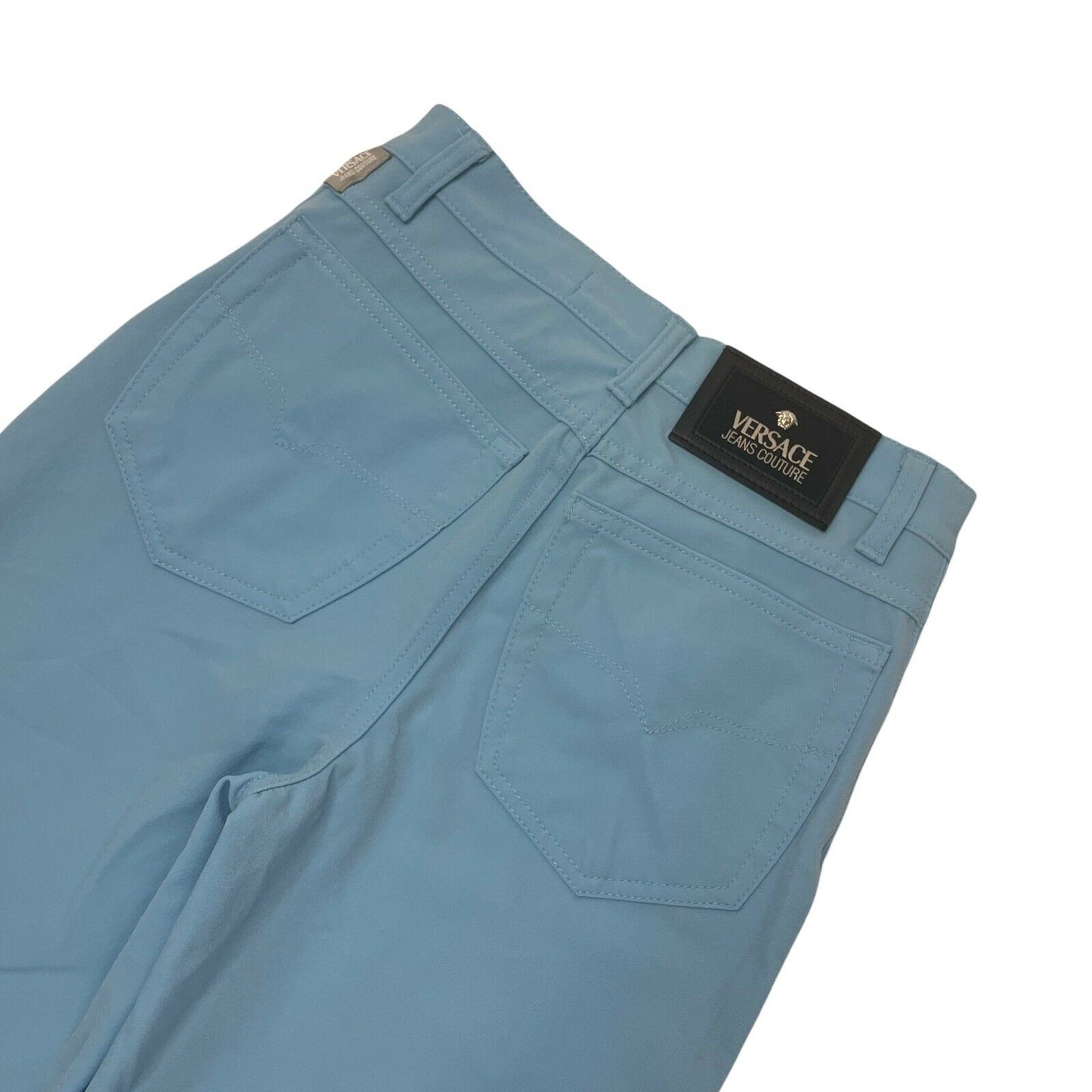 Vintage Versace Jeans Couture Trousers 26w 32l Baby Blue Made In Italy