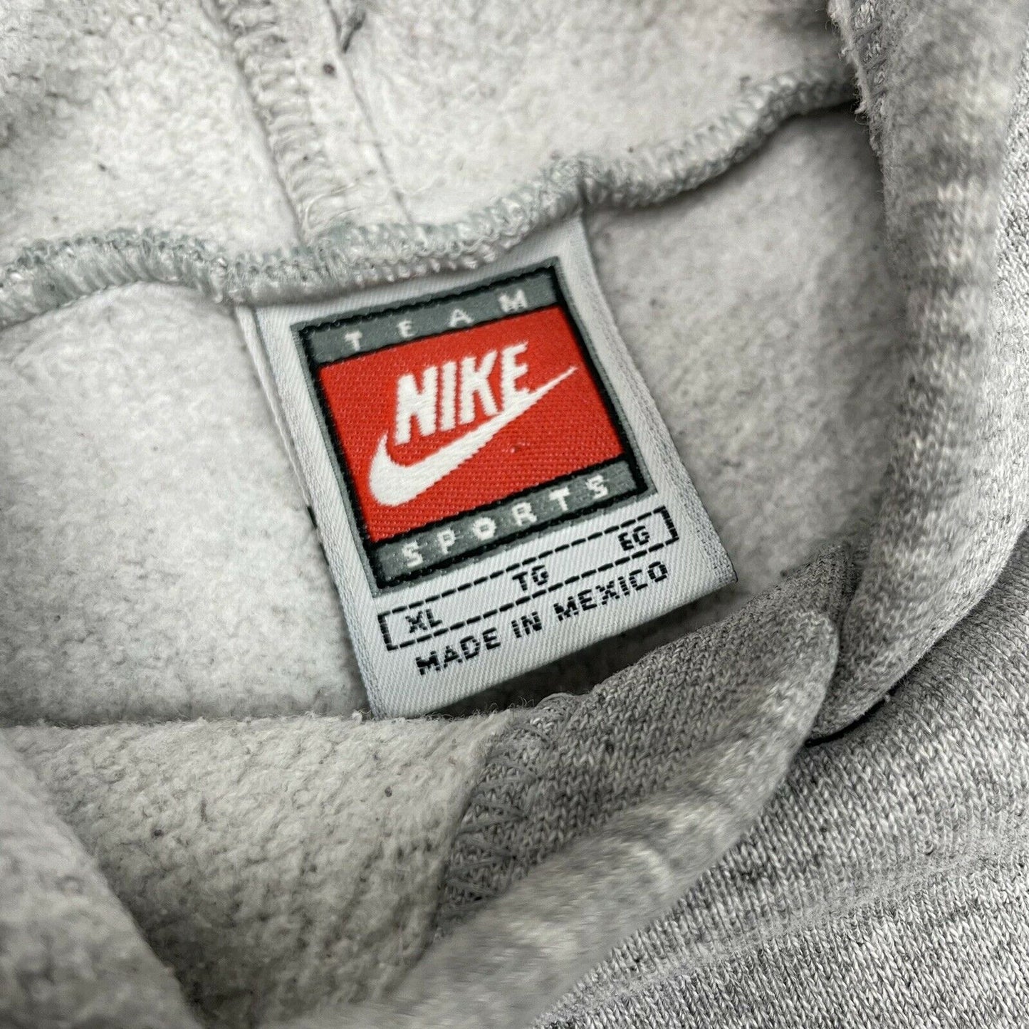 Vintage Nike Hoodie Centre Mini Swoosh Mens XL Grey Embroidered Michigan