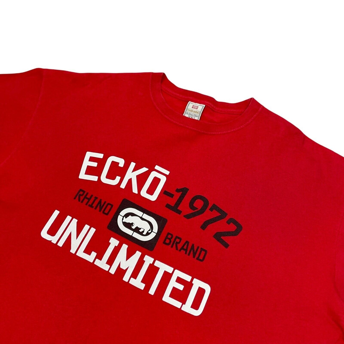 y2k Ecko T-Shirt Red Mens XXL With Graphic Print