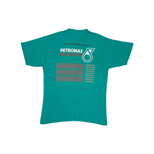 00’s Foggy Petronas Malaysia Racing Team T-Shirt Mens Small Teal Graphic Print