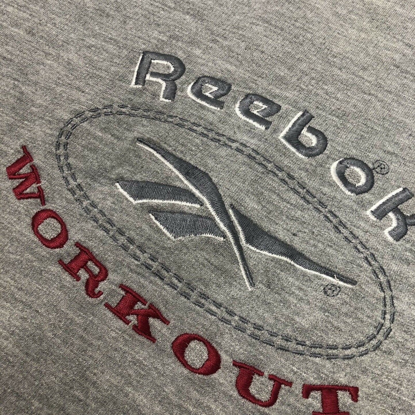 Vintage Reebok Workout Grey Hoodie Embroidered UK16 Womens