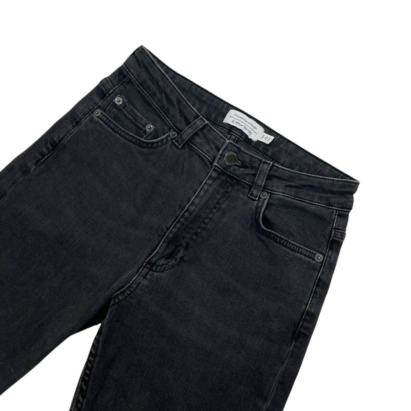 & Other Stories Skinny Fit Jeans Grey 25w 25l Raw Cut Ankle