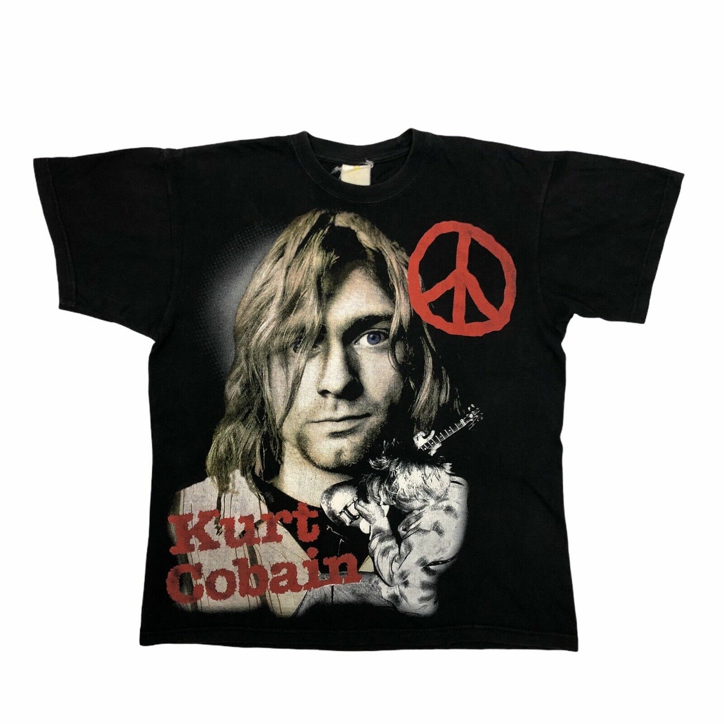 Vintage Kurt Cobain Black T-Shirt Mens Large 90’s Grunge Nirvana