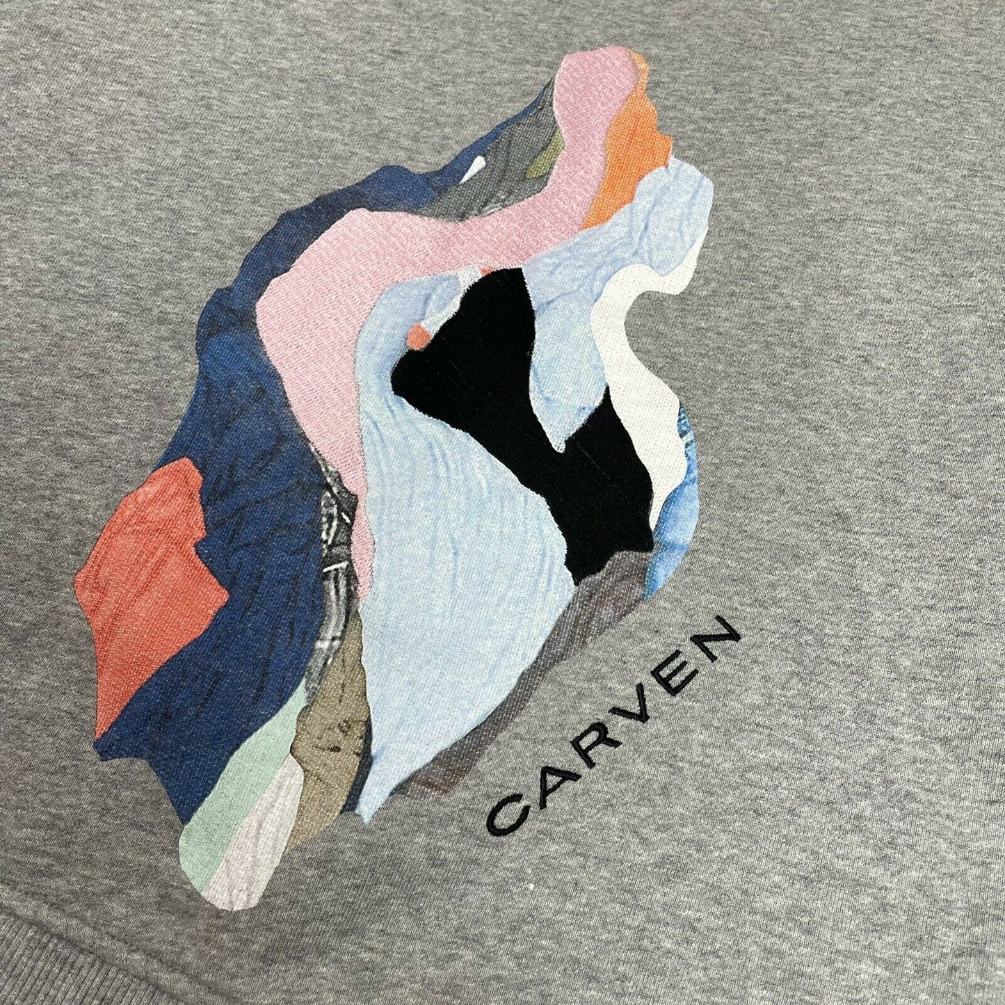 Carven Abstract Design Jumper Grey Pull Over Womens Small Made In Portugal