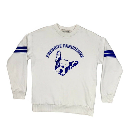 être cécile Crew Neck Jumpet White And Blue Presque Parisienne Womens Large