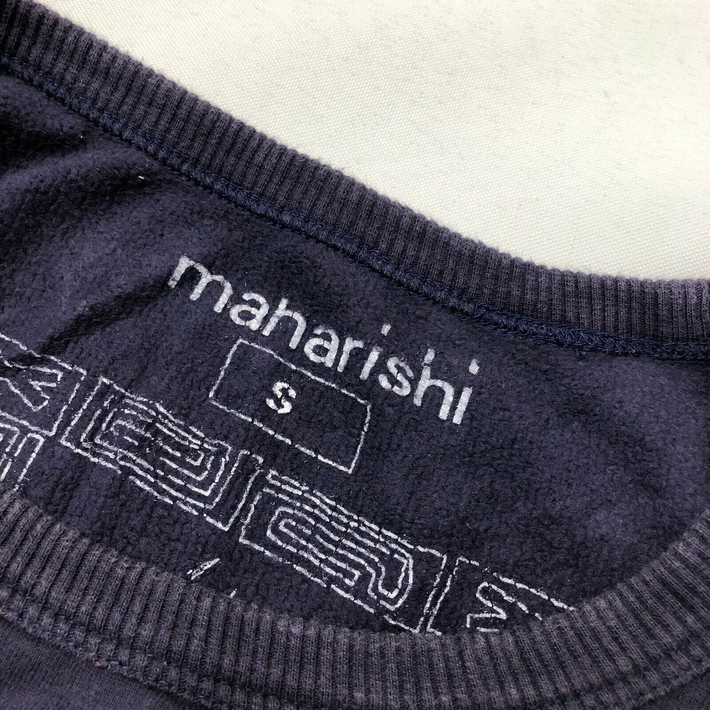 Vintage Maharishi Crew Neck Jumper Mens Small Purple Embroidered Dragon