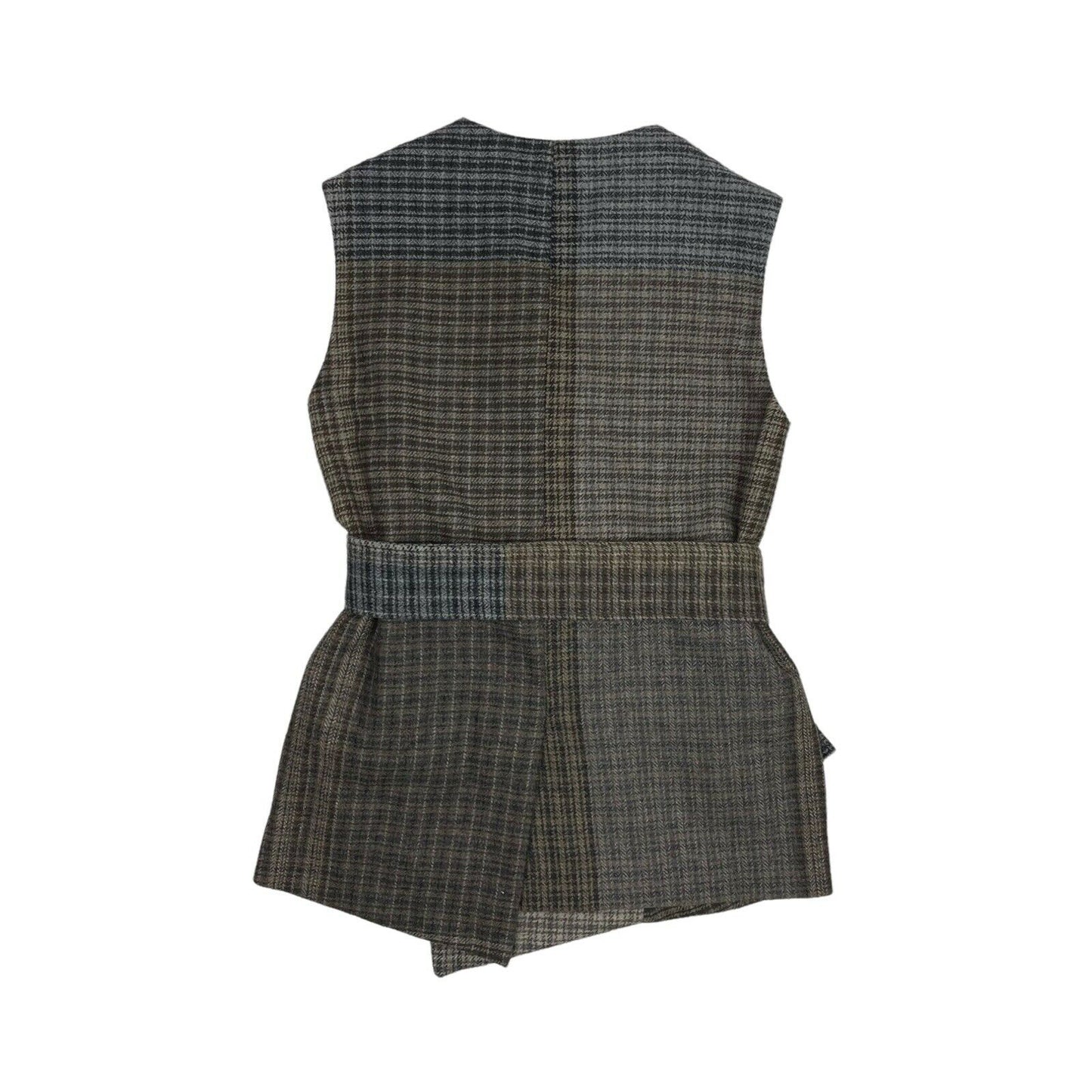 2012 Vivienne Westwood Check Wool Sleeveless Tweed Jacket Brown Made In Italy