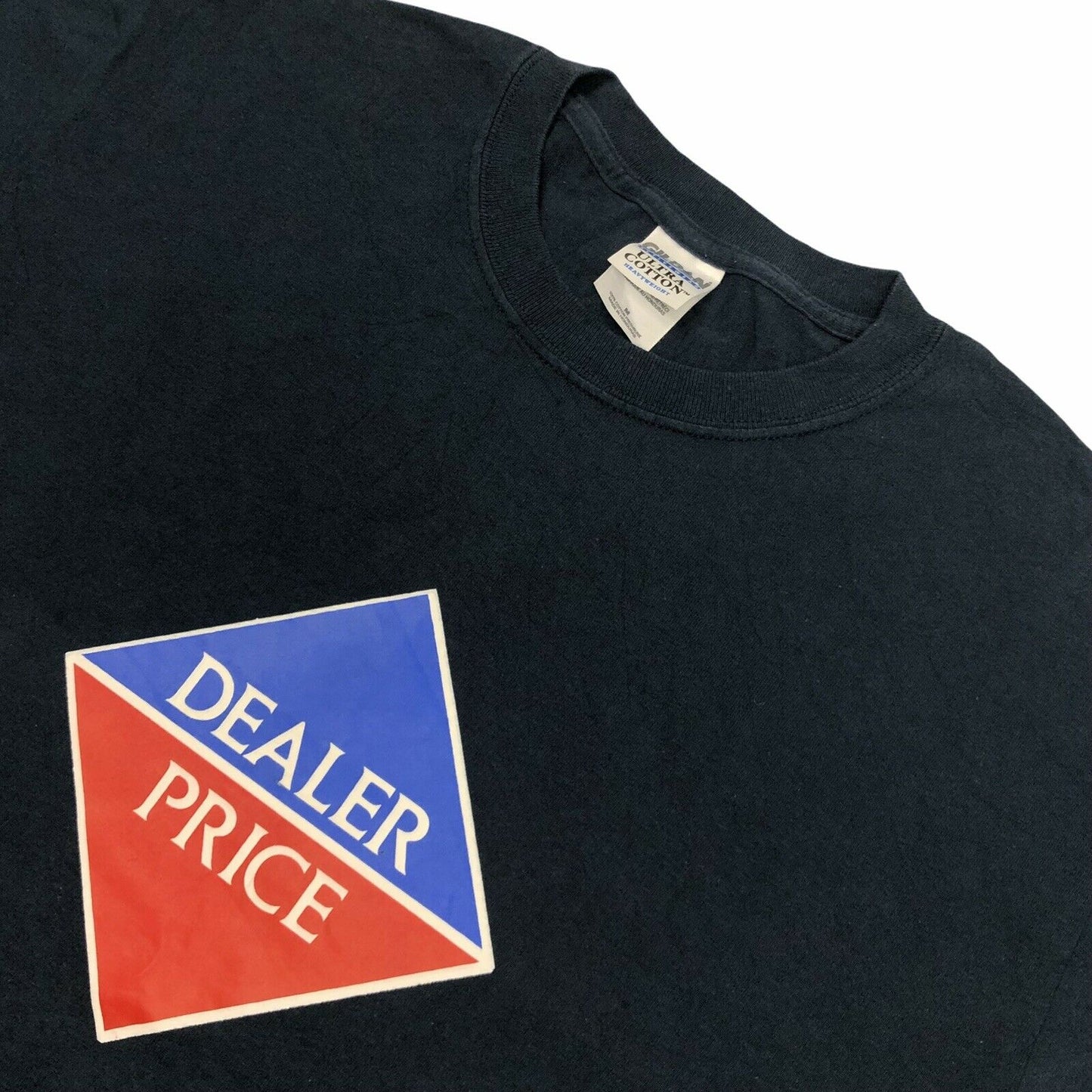 Vintage Dealer Price T-Shirt Mens Medium Navy Blue Gildan Graphic Print