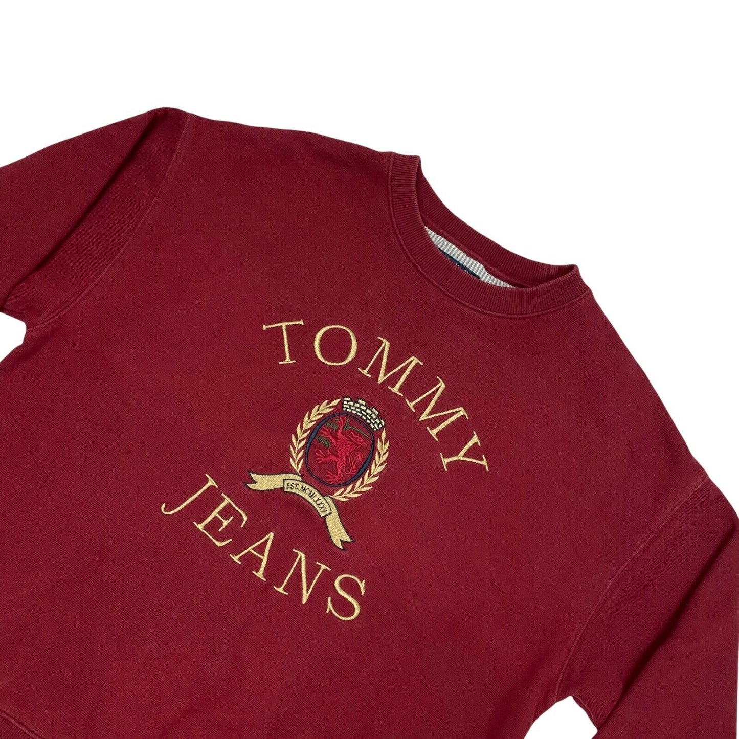 Tommy Jeans 6.0 Capsule Crest Jumper Men’s Medium Dark Red Embroidered 2018