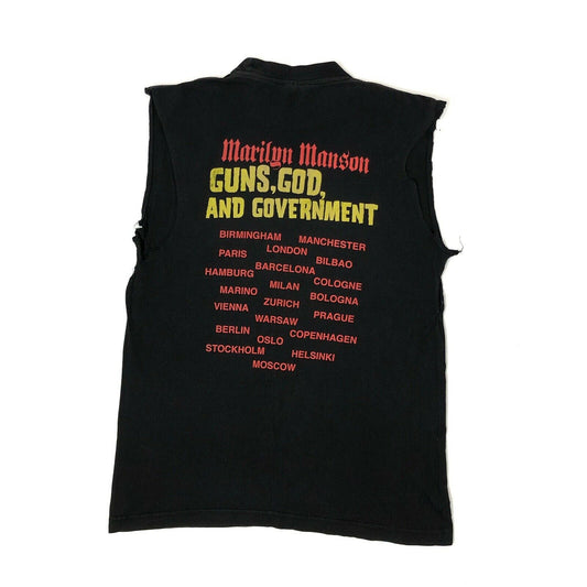 Vintage Marilyn Manson Cut Vest Top Guns, God And Government Mens Medium