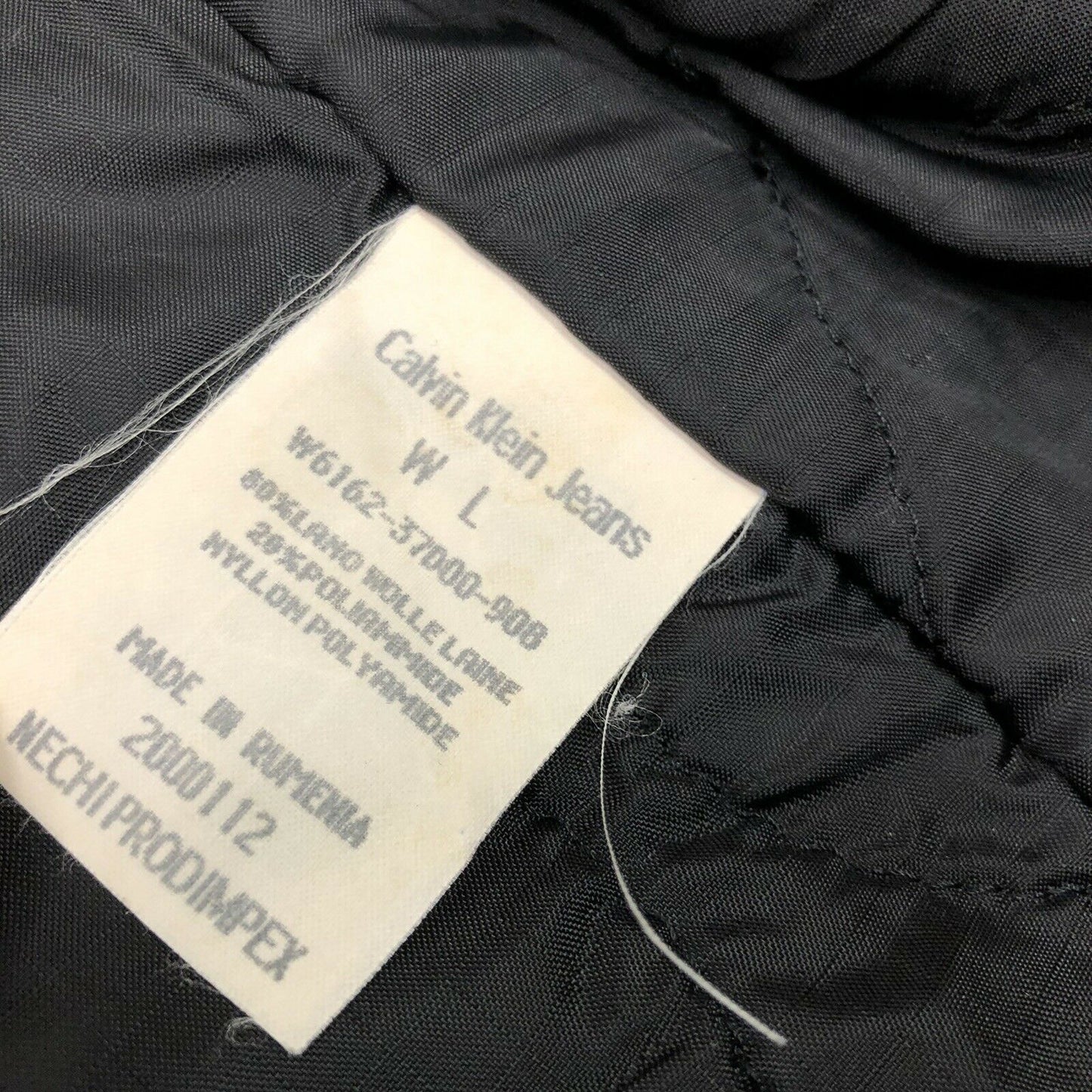 Vintage Calvin Klein Wool Jacket Dark Grey Black Womens Large