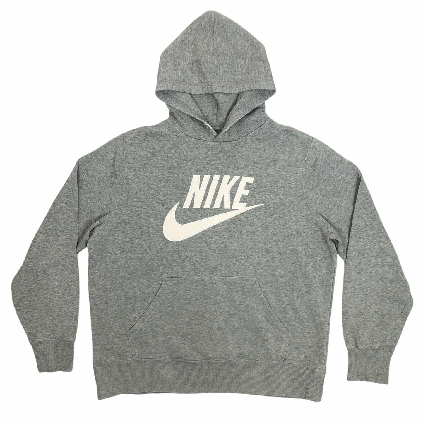 00's Nike Hoodie Grey Mens Large Embroidered Swoosh Logo Pull Over