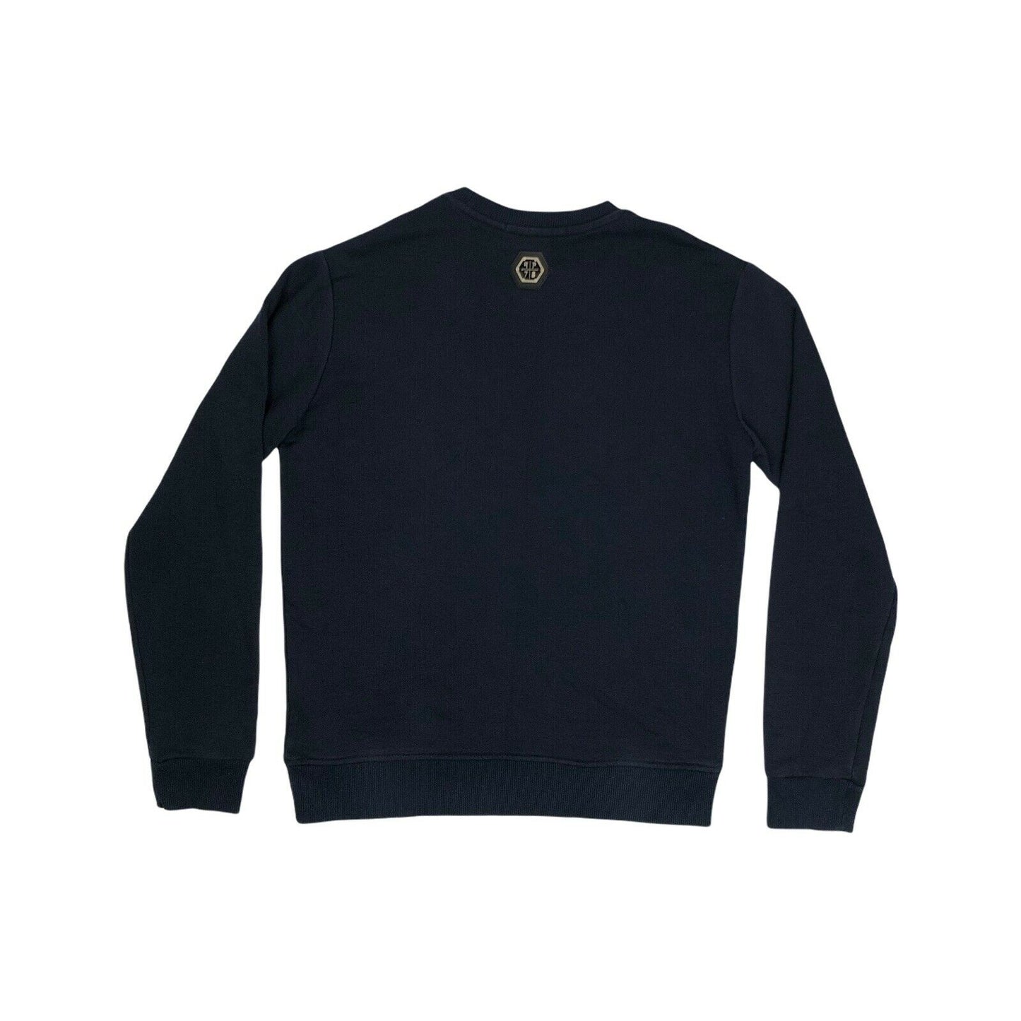 Philipp Plein Crew Neck Jumper Navy Blue Skull Design