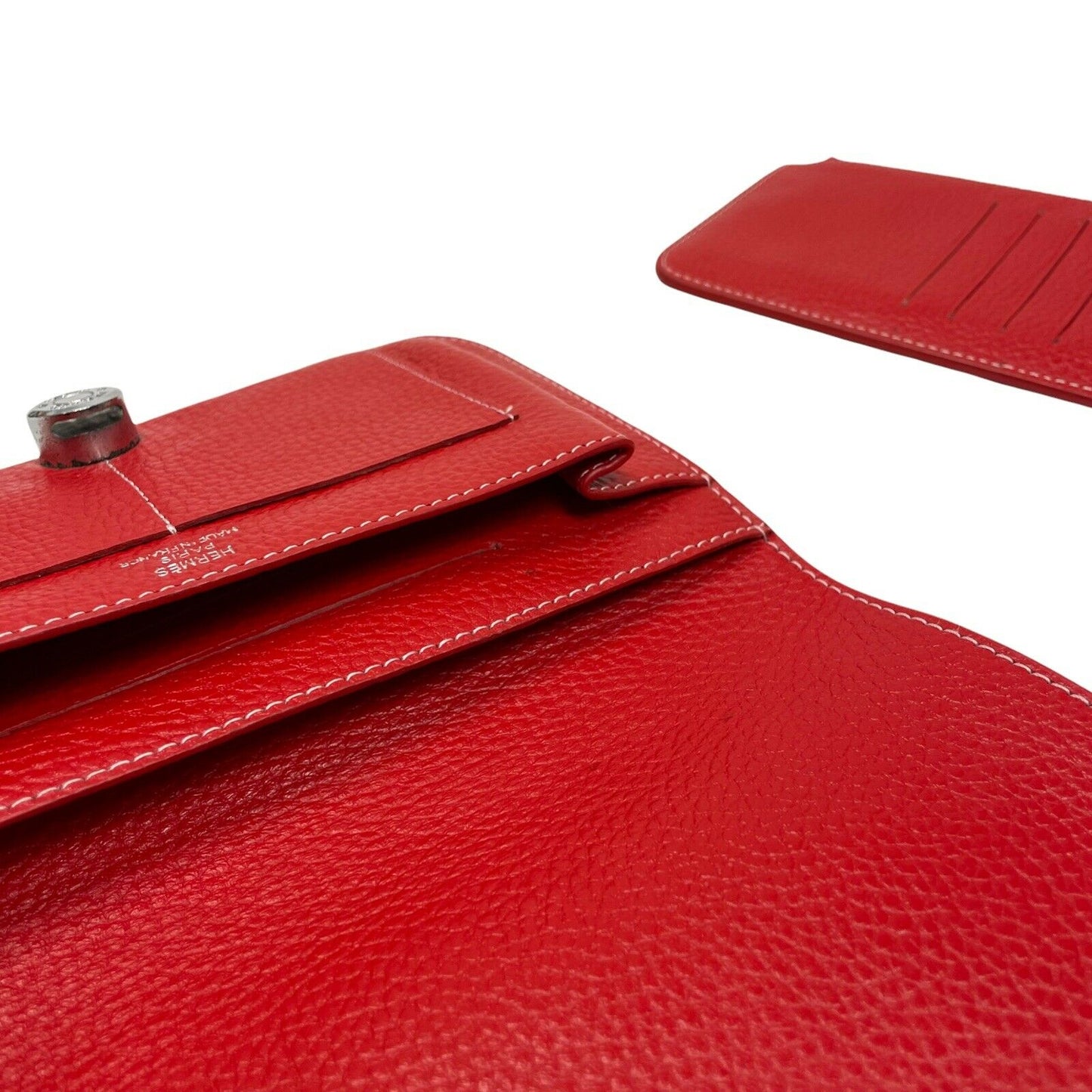 Vintage Hermes Dogon Duo Red Tumble Leather Design Made In France Hermès