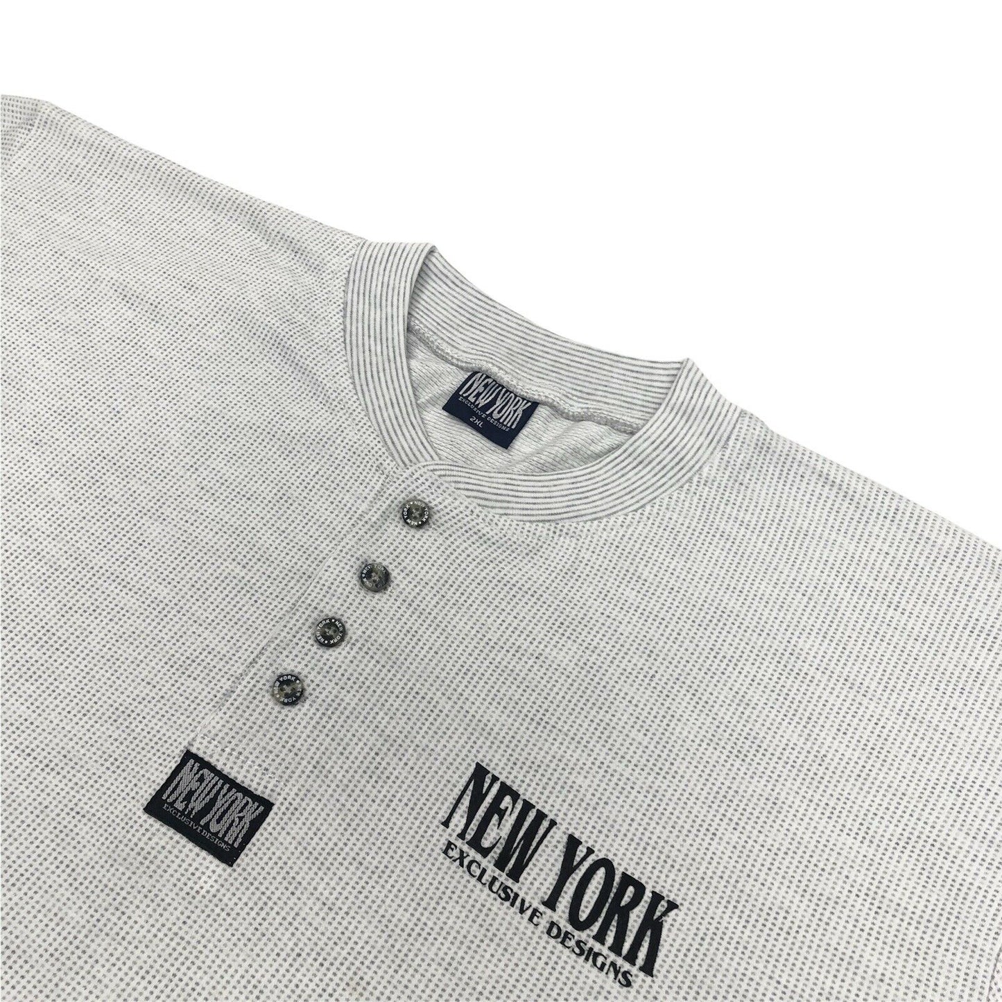 Vintage New York T-Shirt Mens XXL Graphic Print Grey Top