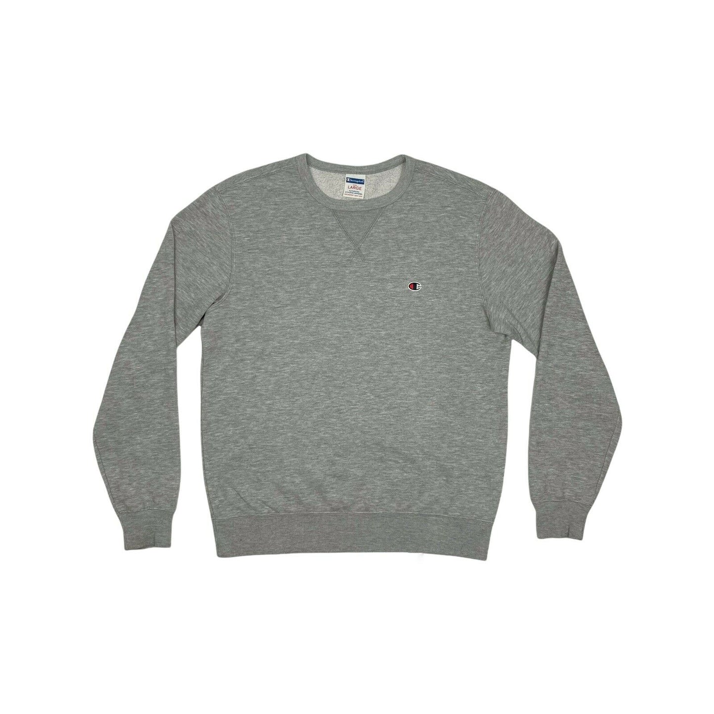 Champion Logo Crew Neck Jumper Mens Large Grey