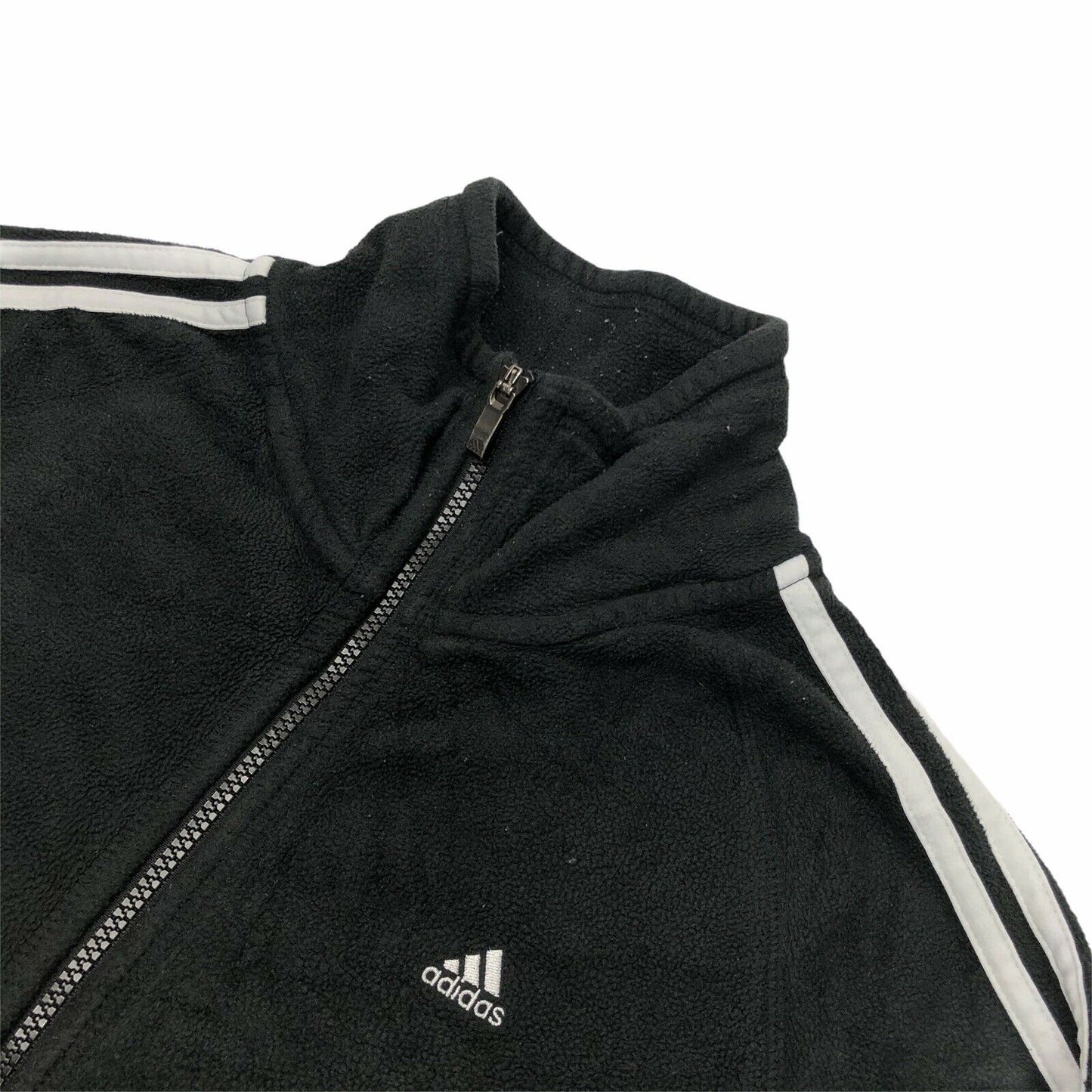 Adidas Zipped Black Fleece Womens Medium Embroidered With Pockets