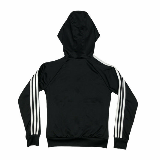 AW16 Adidas Hoodie Womens UK8 Black And White Three Stripes