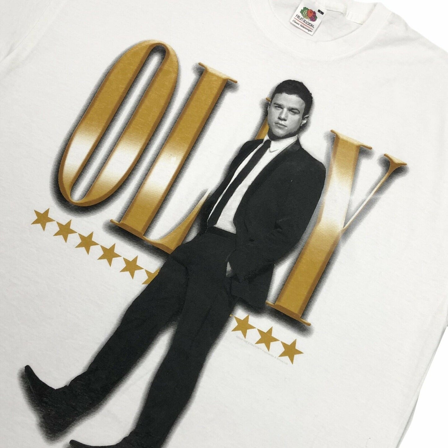 2010 Olly Murs X Factor T-Shirt Mens Large Fruit Of The Loom White