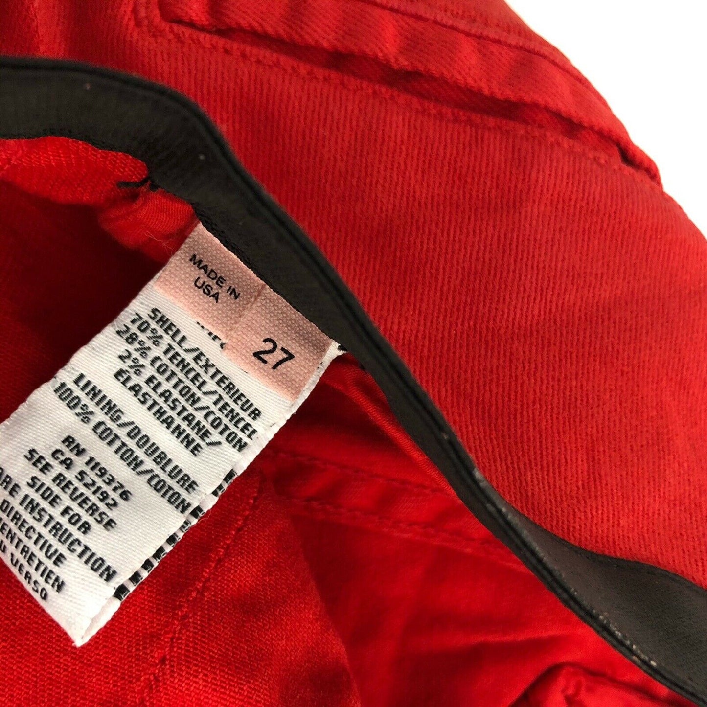 Helmut Lang Low Rise Red Trouser Made In USA 28w-30w