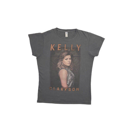 Kelly Clarkson 2011 T-Shirt Womens Large Gildan Grey With Graphic Print