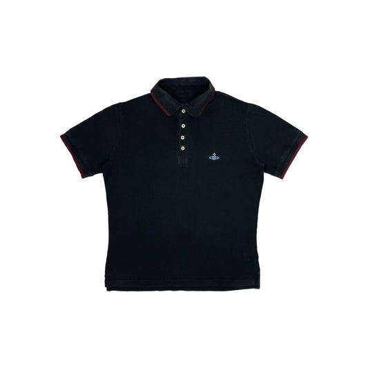 Vivienne Westwood Polo Top Mens XL Black Embroidered Logo