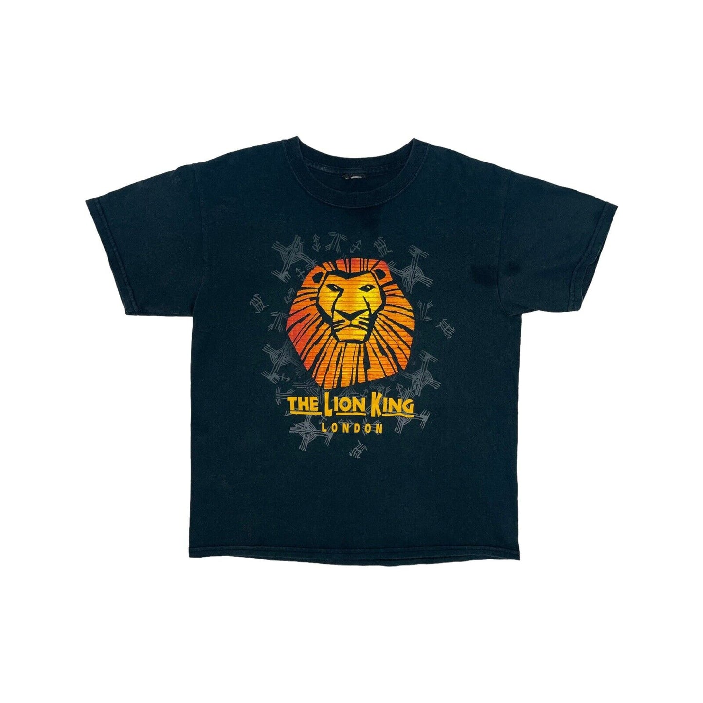 00’s The Lion King London Theatre T-Shirt Black Mens XS Graphic Print