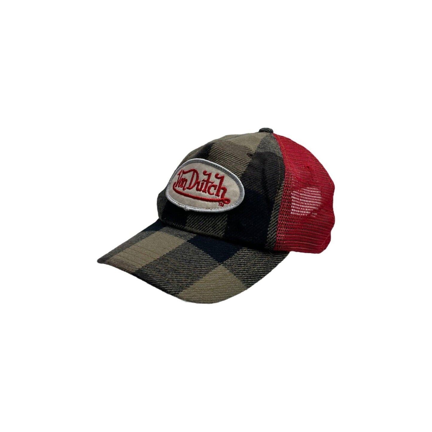 00’s Von Dutch Trucker Cap Black, Grey And Red Made In Korea