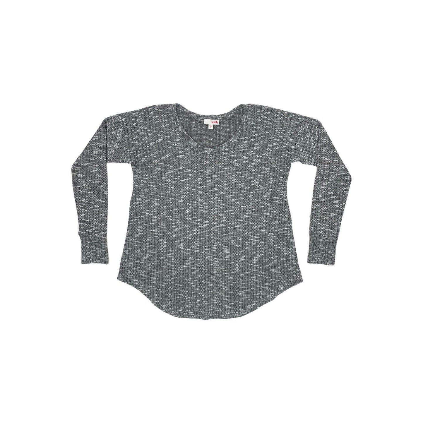 LNA Long Sleeve Knit Top Womens Small Made In USA Grey