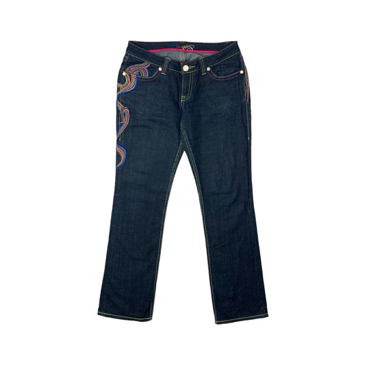 y2k Coogi Jeans Embroidered Women’s Dark Denim 32w 32l