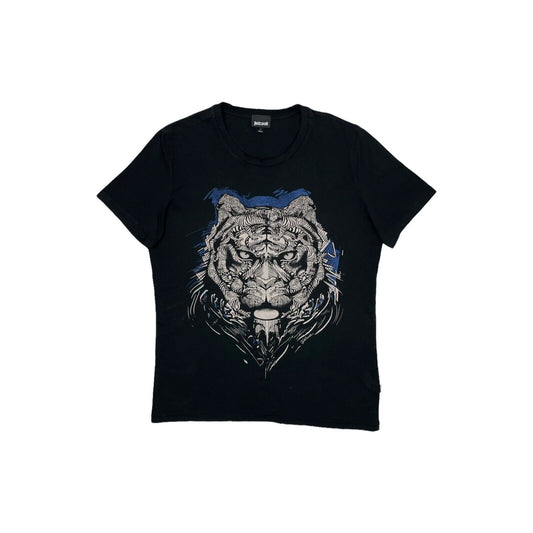 Roberto Cavalli Just Cavalli Tiger T-Shirt Black Purple Mens Small