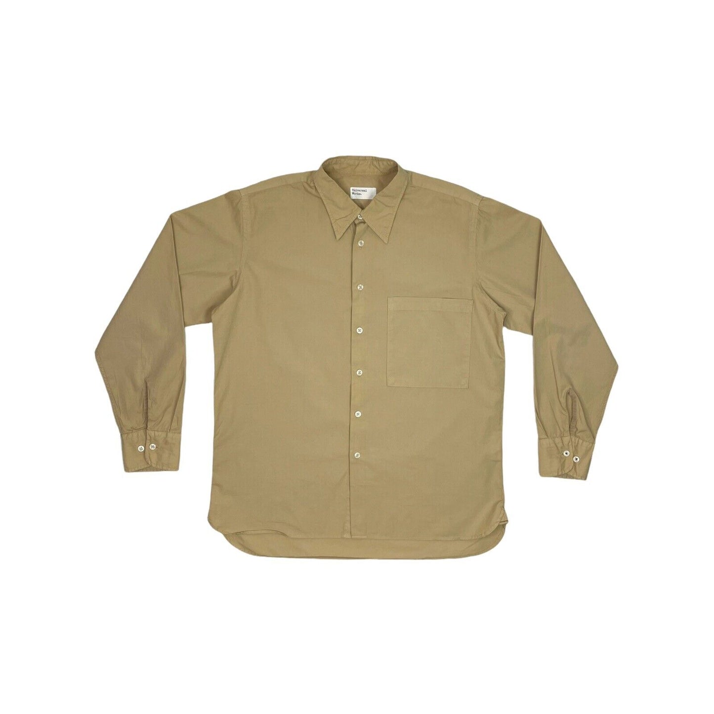 Universal Works Big Pocket Shirt Mens Small Brown Sand