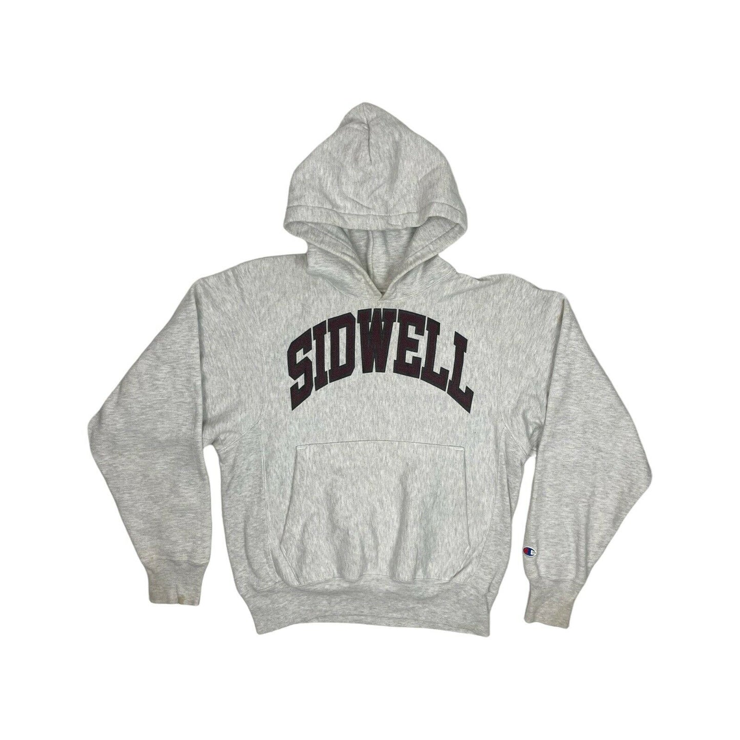 Vintage Champion Hoodie Mens Medium Grey Reverse Weave Sidwell School Graphic