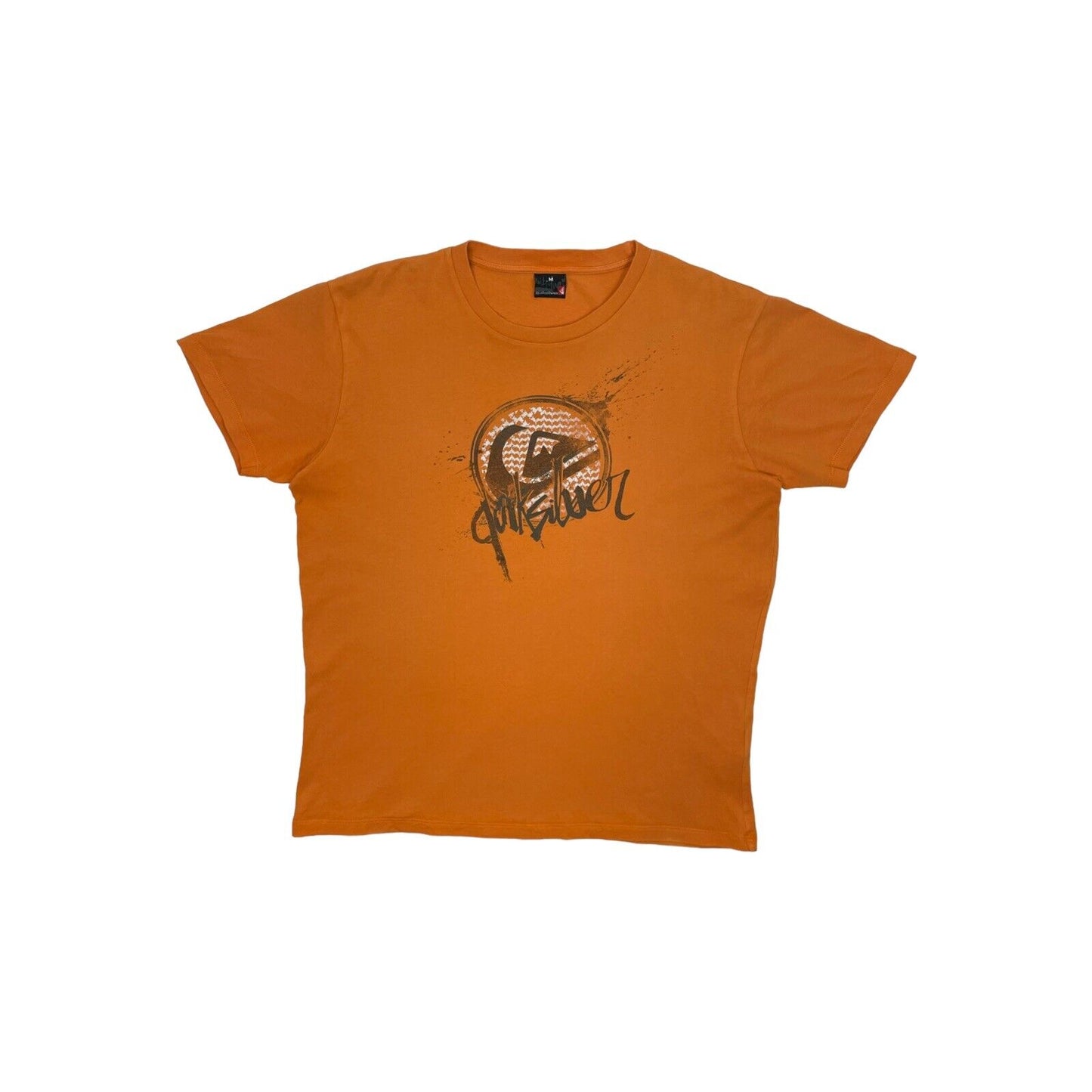 Vintage Quicksilver T-Shirt Mens Medium Orange Surfing Graphic Print