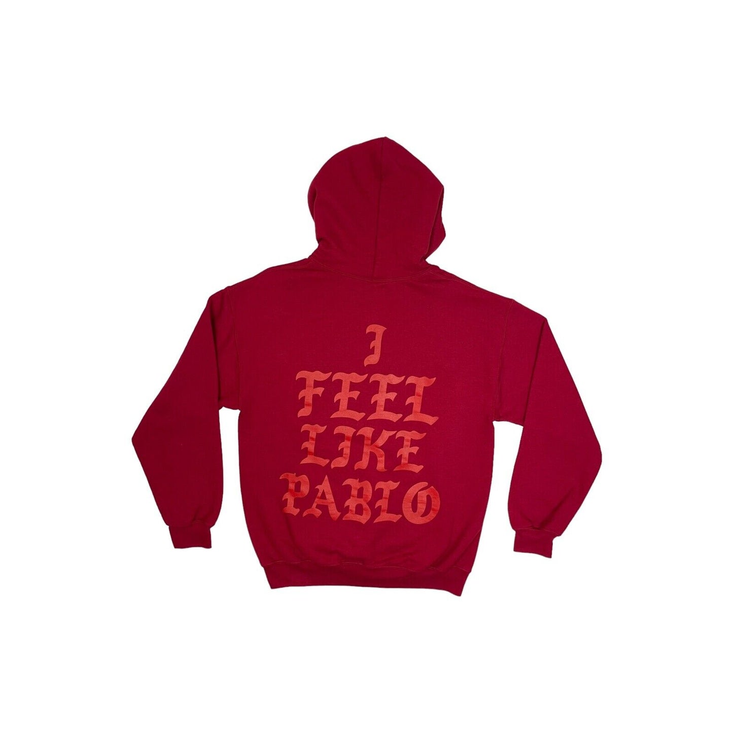 2016 Kanye West Life Of Pablo Hoodie Red Spellout Print Gildan Medium